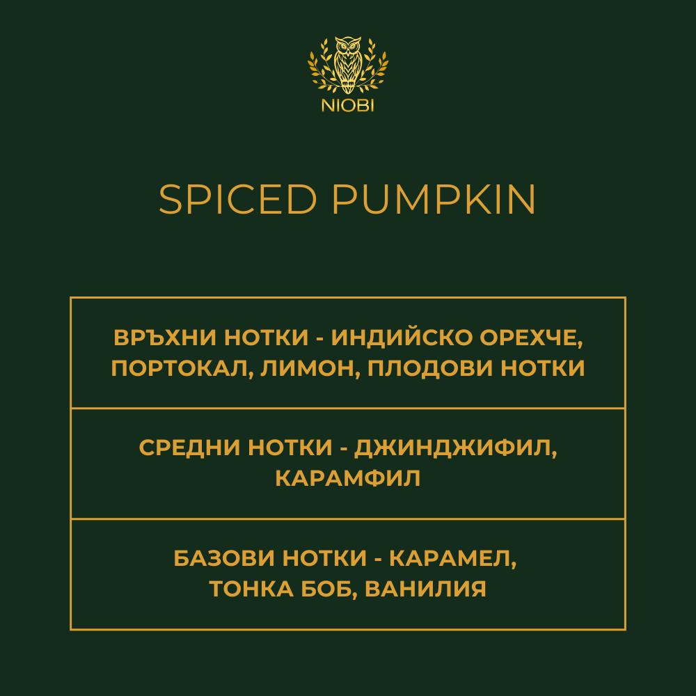 Ароматен профил Spiced Pumpkin - нотки на тиква и подправки NIOBI