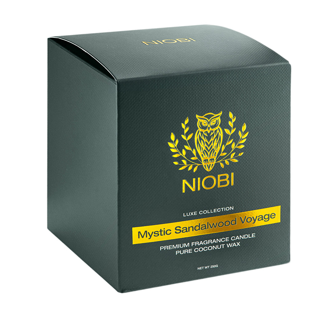 Опаковка на свещ Mystic Sandalwood Voyage - мистичен дизайн NIOBI