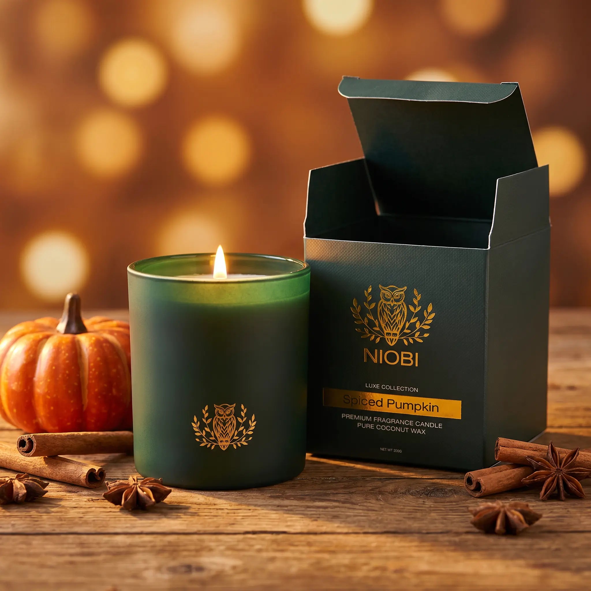 NIOBI Spiced Pumpkin ароматна свещ с подаръчна кутия Luxe Collection